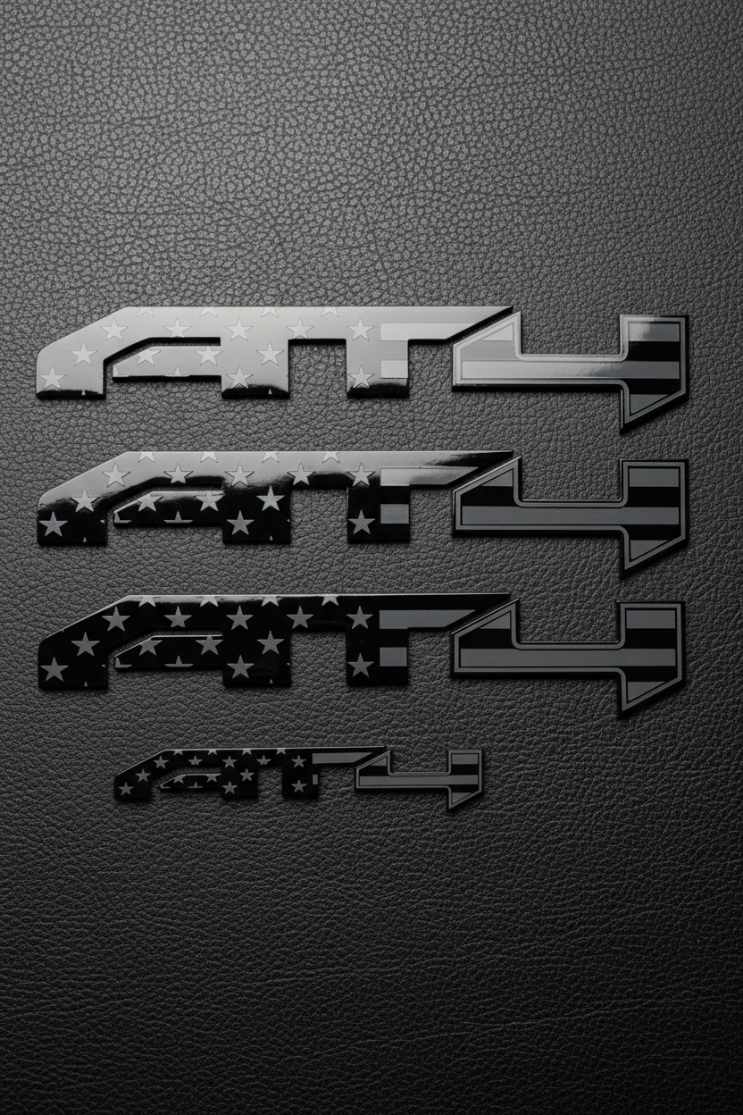 2020-2026 GMC Truck AT4 & HD "American Flag Emblems (Set of 3) Optional Lower Grille Emblem (1)