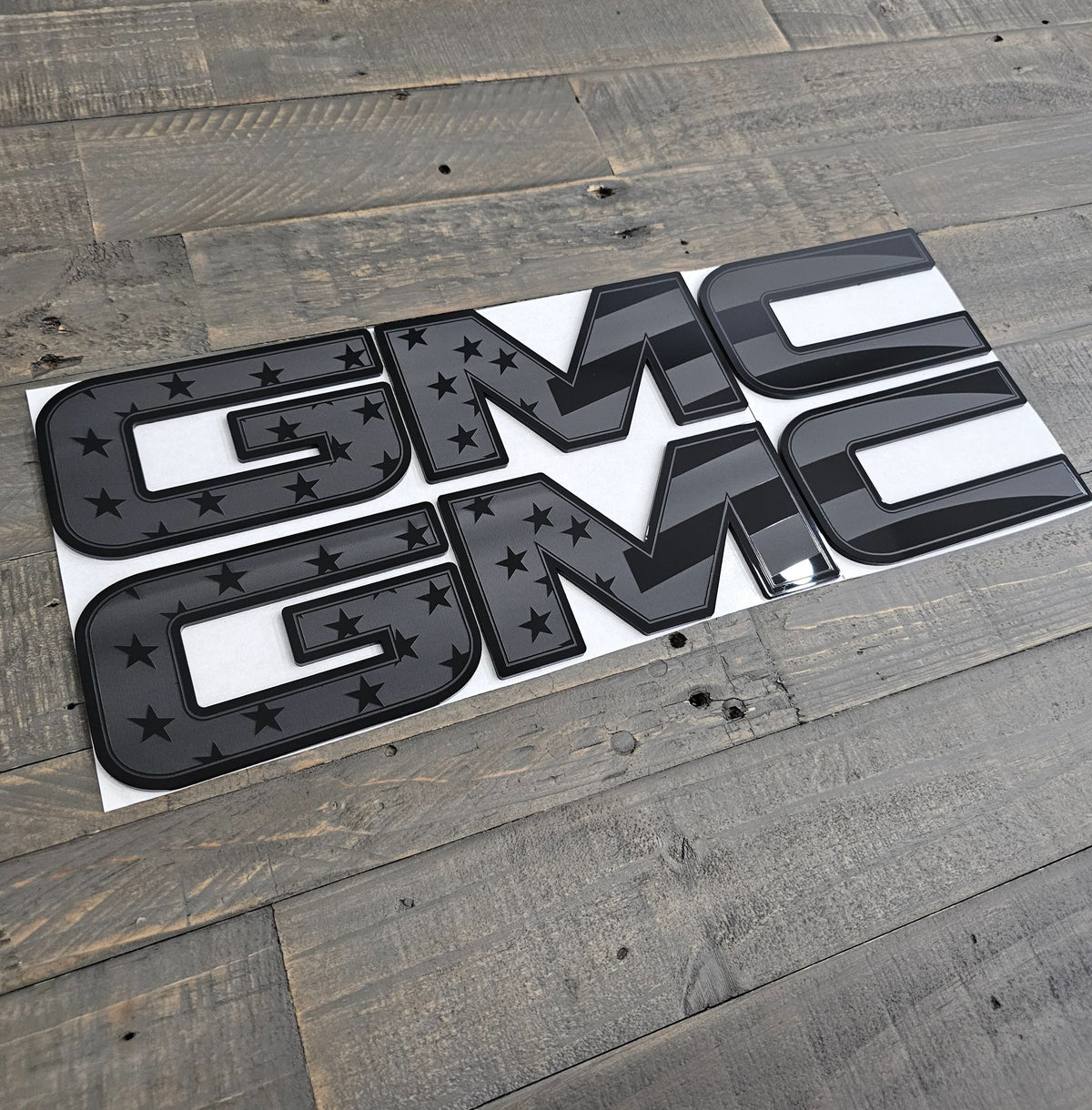 American flag GMC Grill and tailgate fits 2019-2025 GMC 1500,2500,3500 trucks (Gloss black)