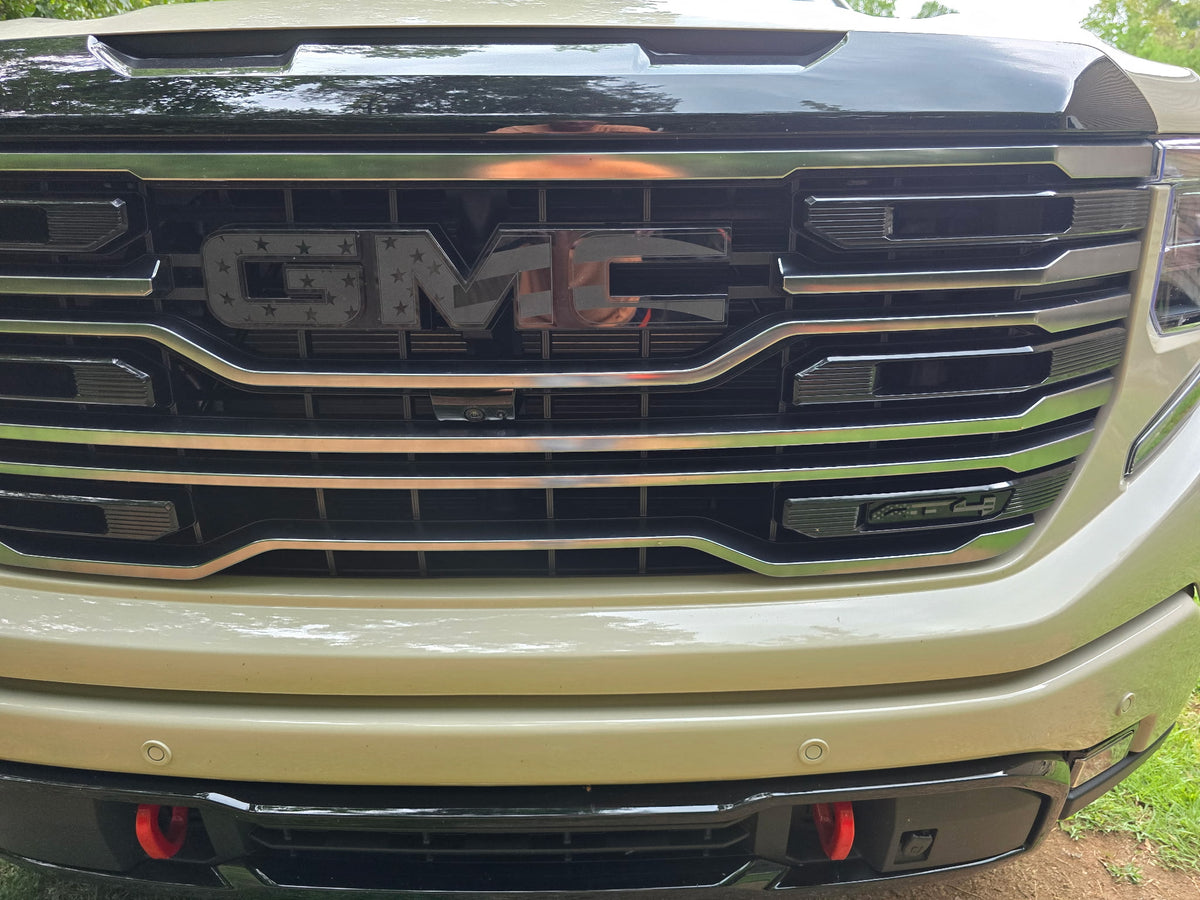 2020-2026 GMC Sierra/ Yukon / Canyon. AT4 American Flag Emblems (Set of 3) Optional Lower Grille Emblem (1)