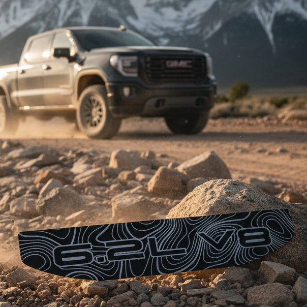 2019-2026 GMC Sierra 1500 6.2L V8 Topography Fender Emblem Inserts