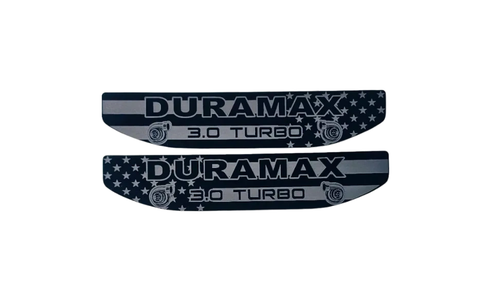 2019-2026 GMC Sierra 1500 Duramax 3.0 Turbo American Flag Fender Emblem Inserts