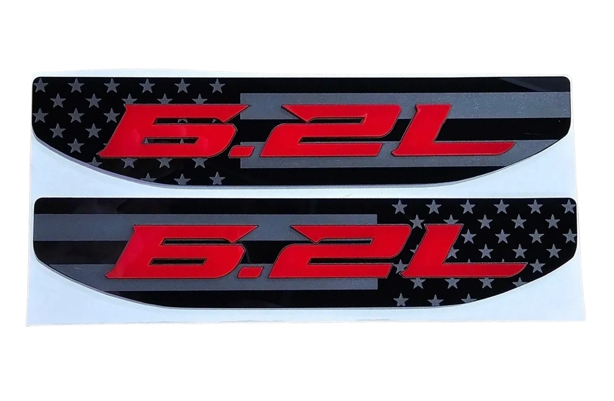 2020-2026 GMC Sierra 1500 6.2L over American Flag Fender Emblem Inserts