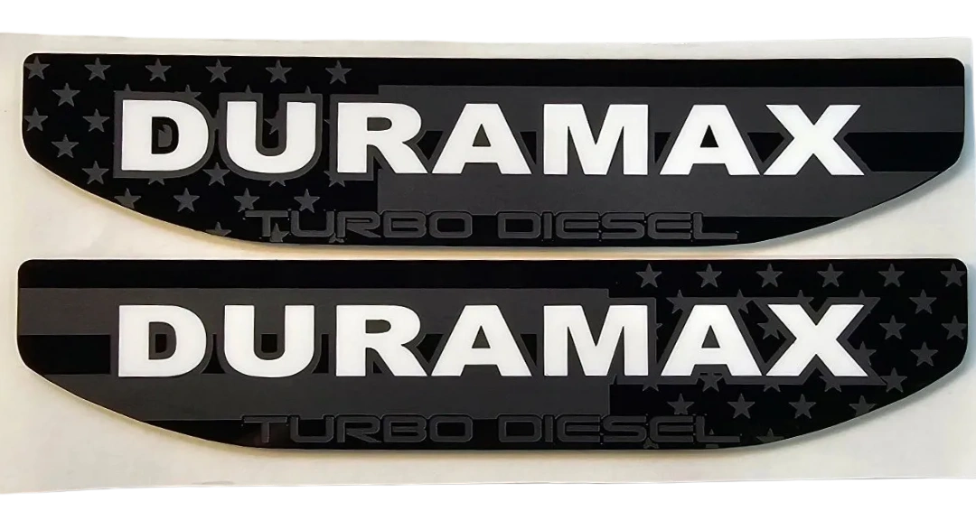 2020-2026 GMC Sierra 1500 Duramax Turbo over American Flag Fender Emblem Inserts