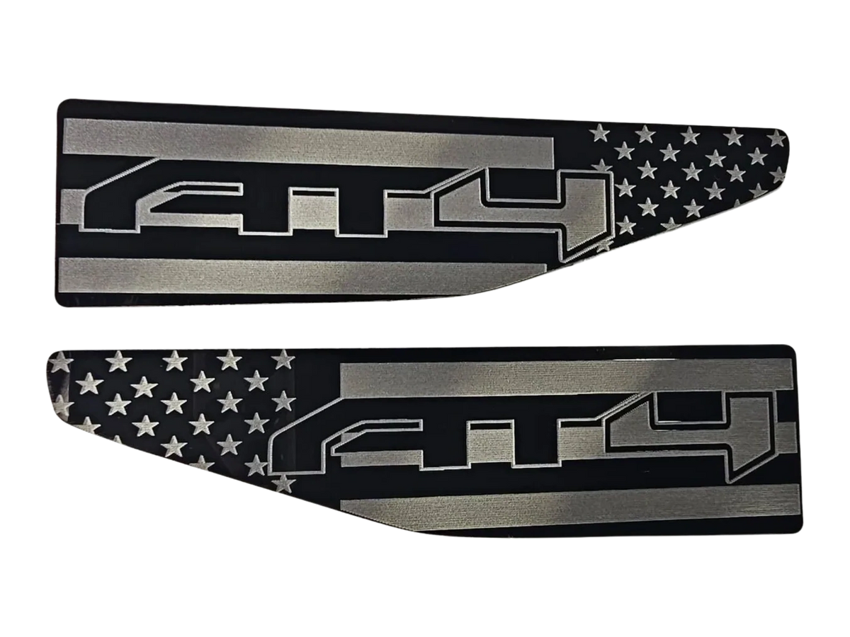 2020-2026 GMC Yukon AT4 over American Flag Fender Emblem (Pair)
