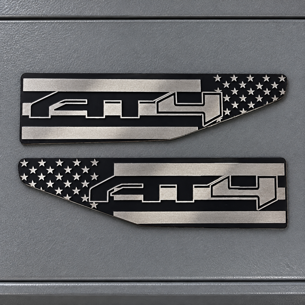 2020-2026 GMC Yukon AT4 over American Flag Fender Emblem (Pair)