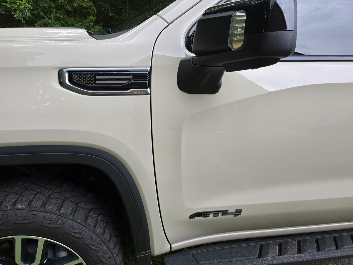 2020-2026 GMC Sierra/ Yukon / Canyon. AT4 American Flag Emblems (Set of 3) Optional Lower Grille Emblem (1)