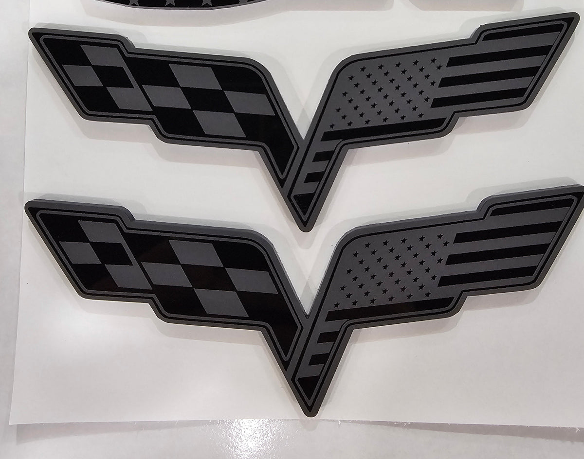 American flag C6 emblems ( pair)
