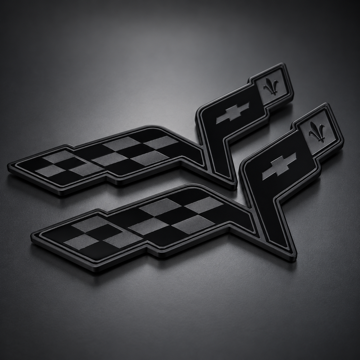 Black C6 Corvette emblem, set of 2