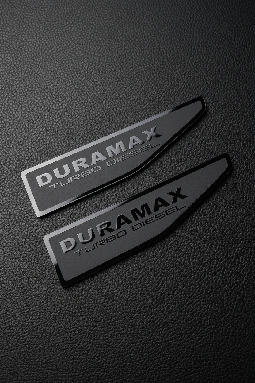 2020-2026 GMC Yukon Duramax "Color Text Option" Fender Emblems Pair
