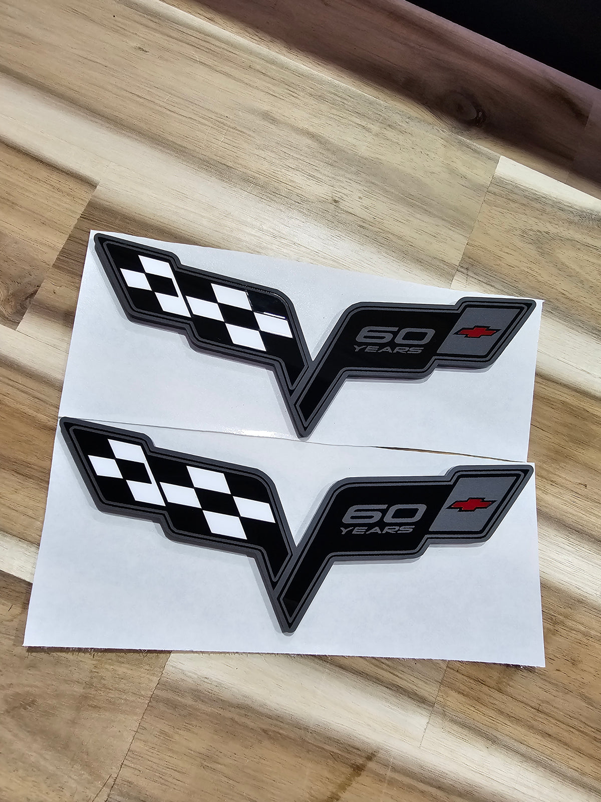 C6 60th anniversary edition emblems. Sold as pair
